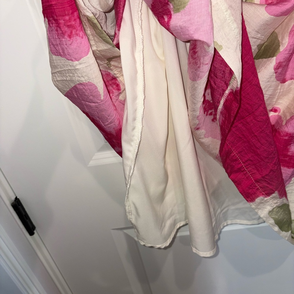 Umgee Pink and White/cream Off-Shoulder Dress - Picture 4 of 5